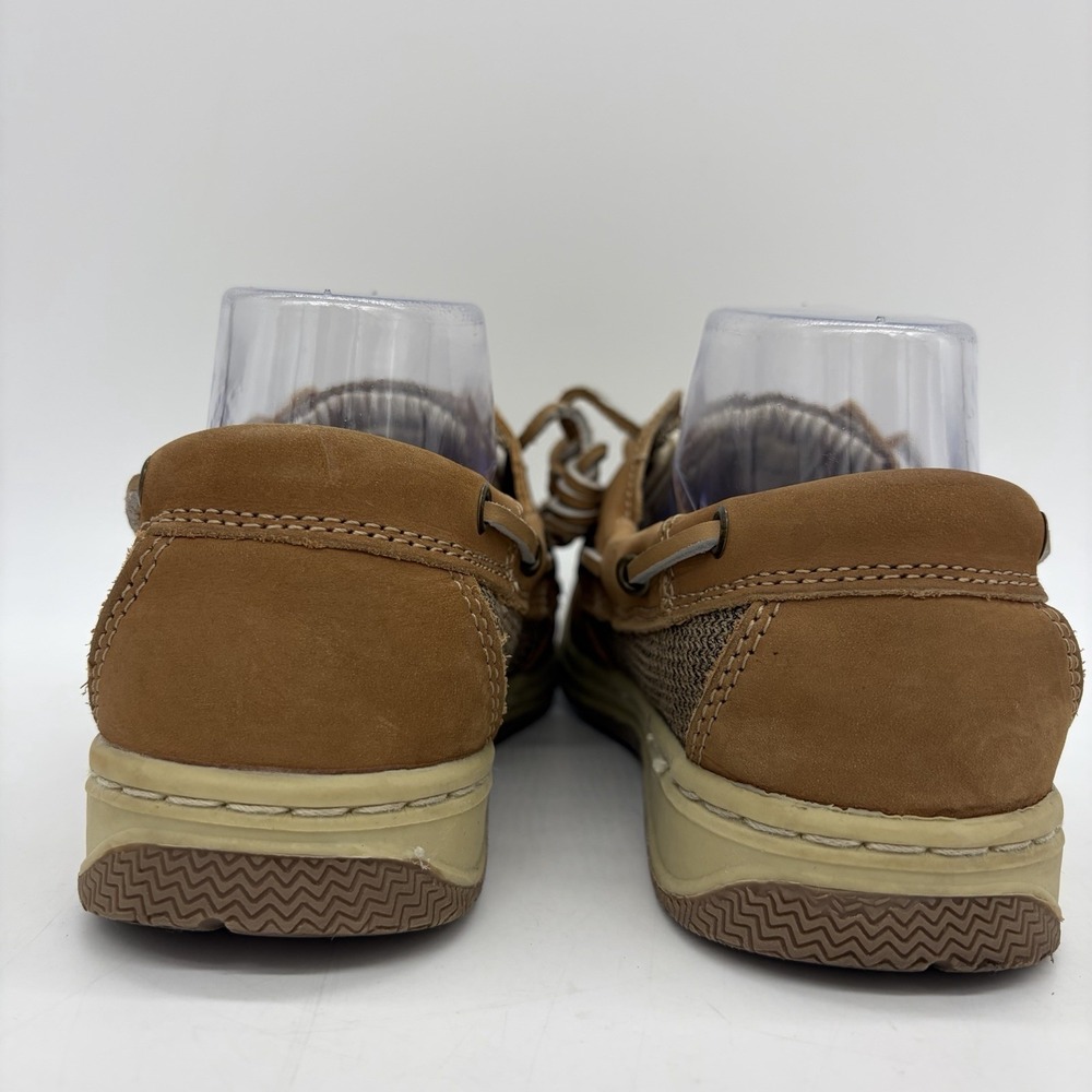 Magellan Womens 8.5 Shoes Boat Deck Brown Tan Leather Comfort Flat Round Toe - Picture 5 of 11